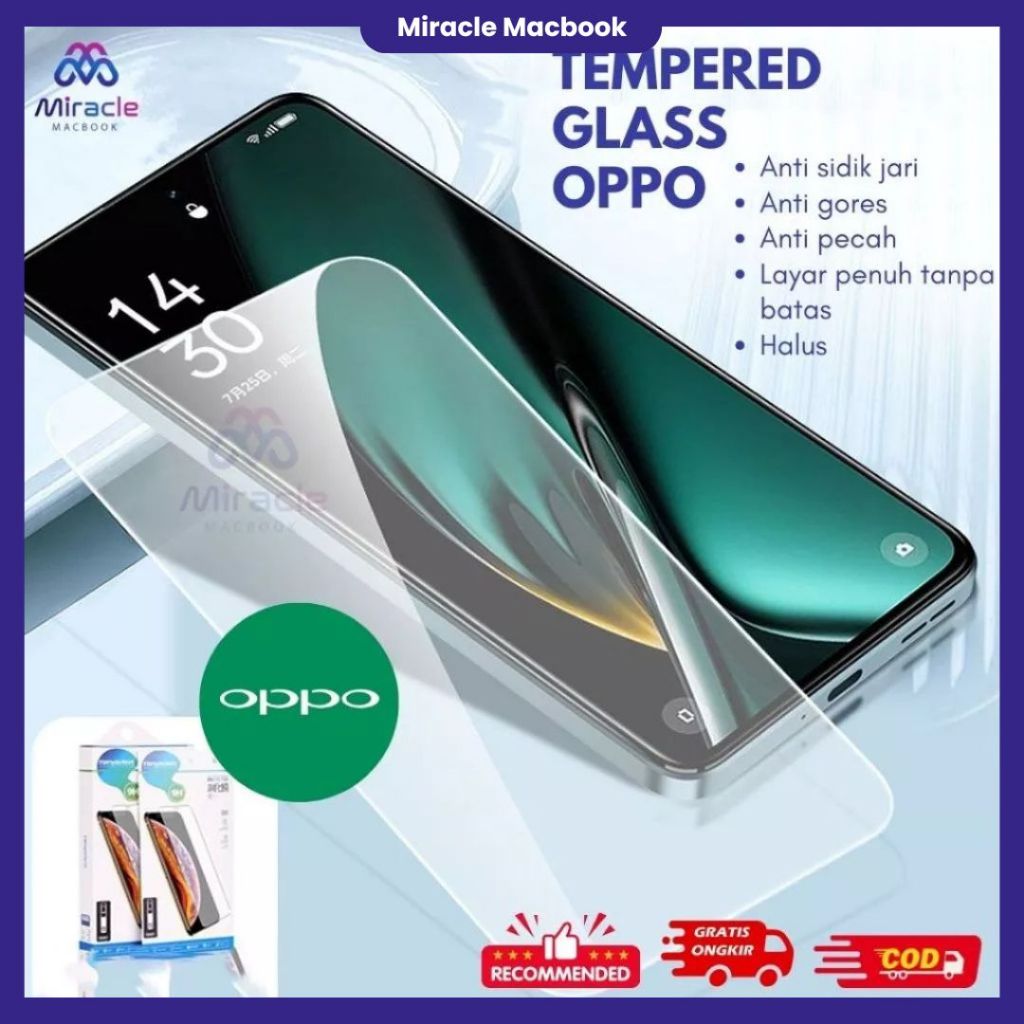 [WITH BOX] Tempered Glass HD HP OPPO Anti Gores Untuk Oppo K12 K12X K11X K10PRO K10X K9X K7 A3 A3X A