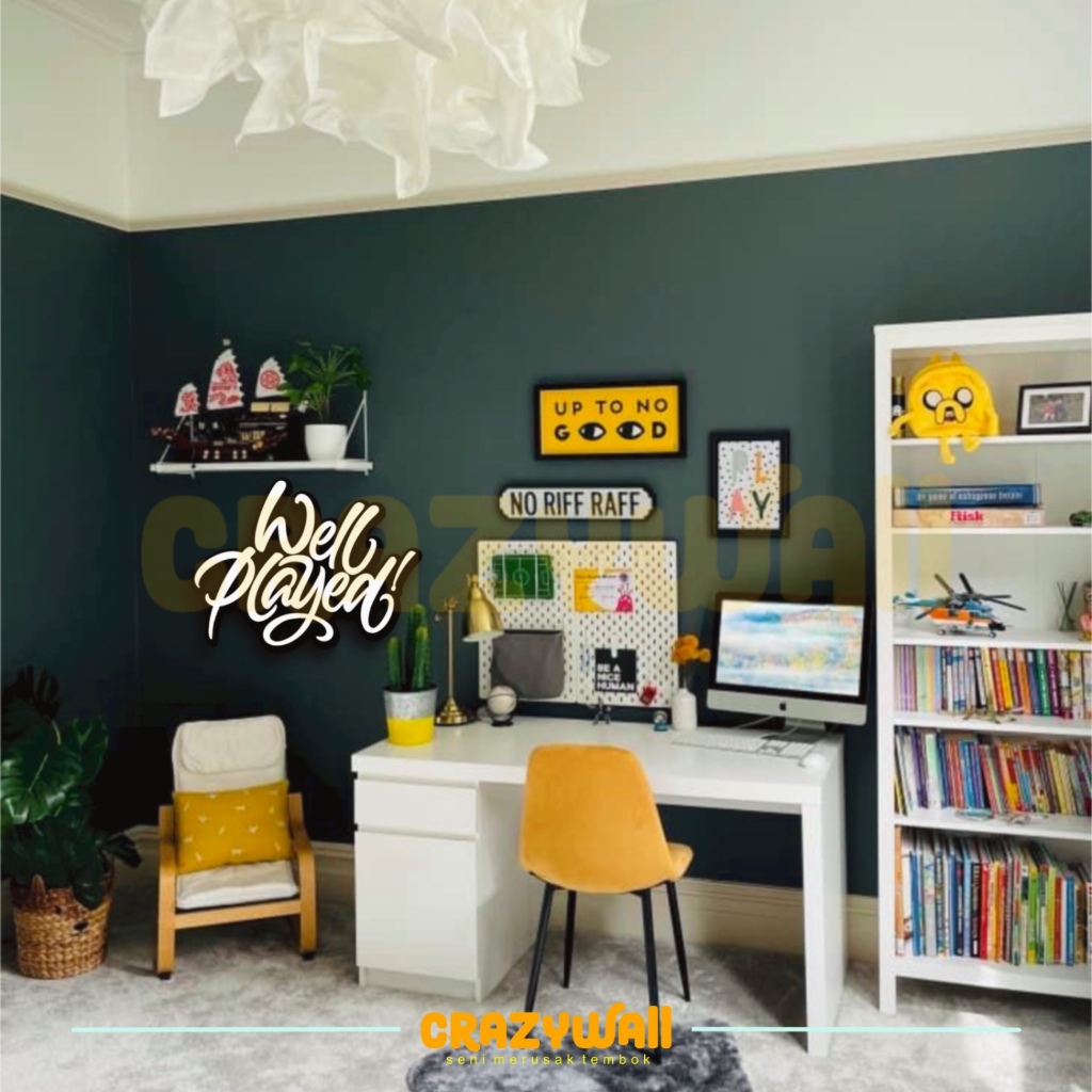 Hiasan dinding lettering “WELL PLAYED“ wall decor aesthetic kamar cewek kamar cowok