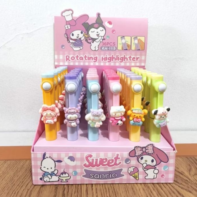 

Paket Usaha Grosir Souvenir Hadiah Sekolah Anak Sarnio Sanryo Zanrio ATK Penanda Buku Stabilo/ Bulk Order Rotating Highlighter Sarnio Sanryo Zanrio moroll Melody Kurom