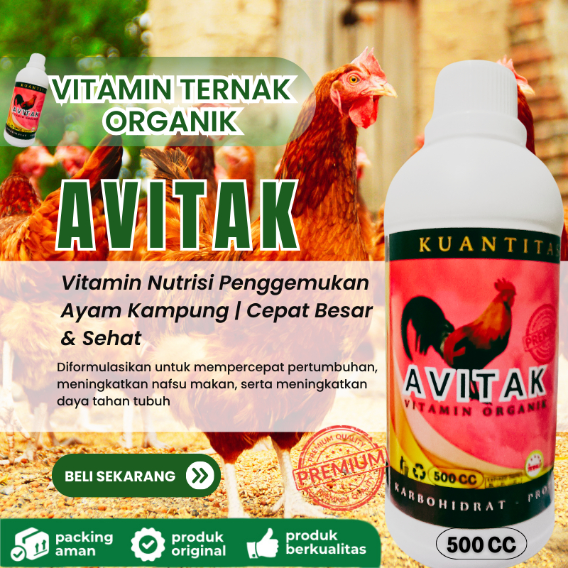 AVITAK Vitamin ayam kampung,Vitamin Penggemuk ayam kampung,Vitamin untuk pembesar anak ayam