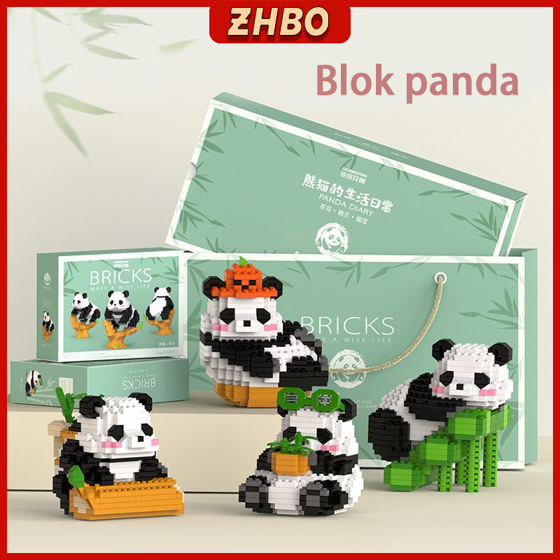 Mainan Anak Perempuan Brick Panda 3D Puzzle Block Susun Edukasi Mainan Mainan Anak Anak 6/7/8/10 tah