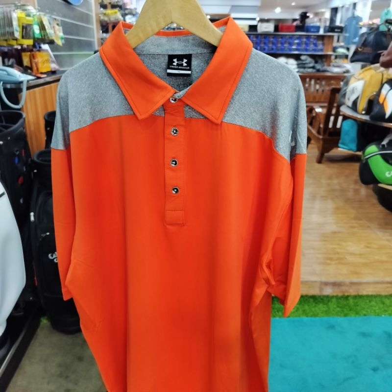 Baju Golf Under Armor Oren abu
