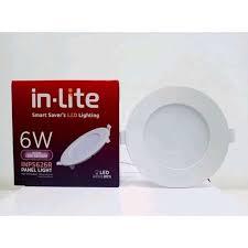 LAMPU DOWNLIGHT LED PANEL 6 WATT 6W BULAT INLITE IN-LITE - Putih/WARM WHITE