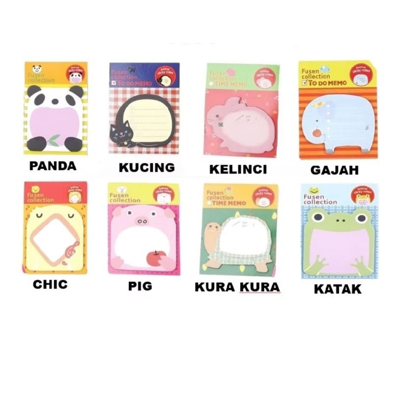 

STICKY NOTE MINI MOTIF HEWAN TEMPELAN KERTAS CATATAN MEMO NOTE KARAKTER ANIMAL MINI BOOK KATAKTER