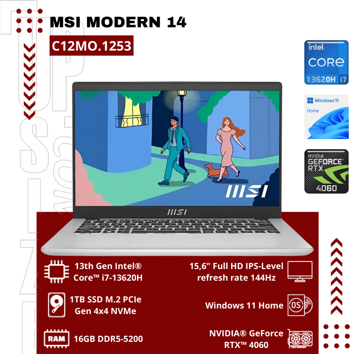 MSI MODERN 14-C12MO.1253 Intel® Core™ i3-1215U