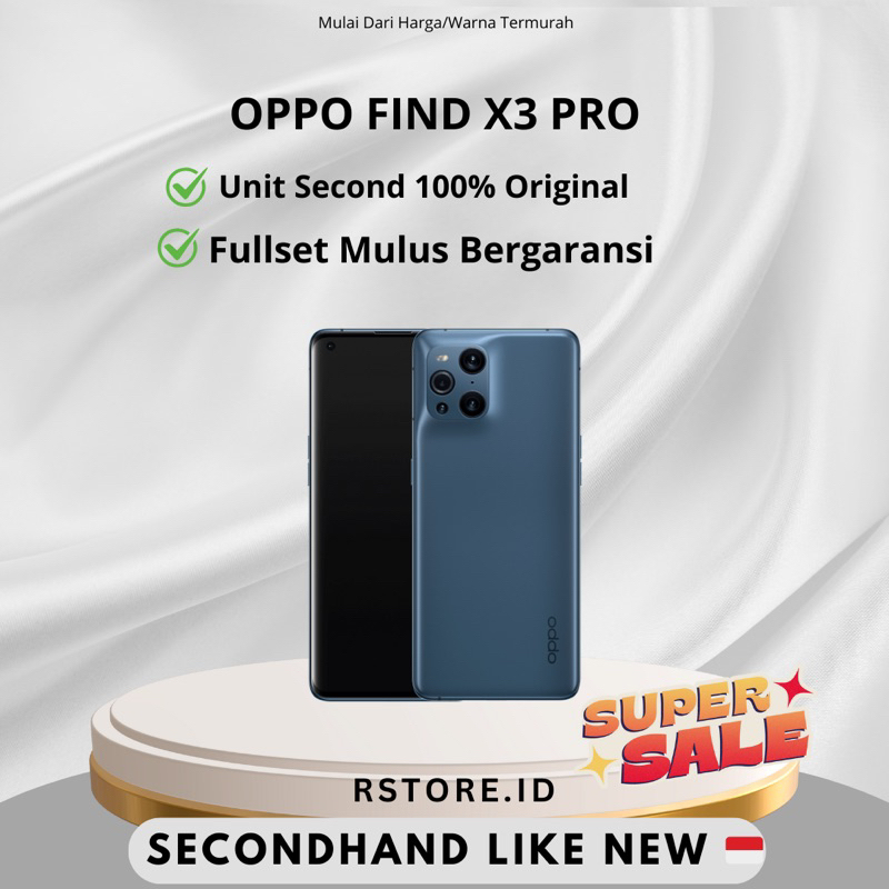 OPPO FIND X3 PRO 12/256GB SECOND FULLSET, EX GARANSI RESMI/INDONESIA 100% ORIGINAL