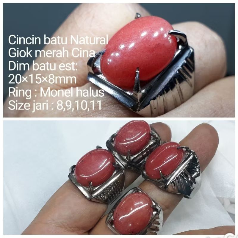 CINCIN BATU GIOK MERAH CINA NATURAL