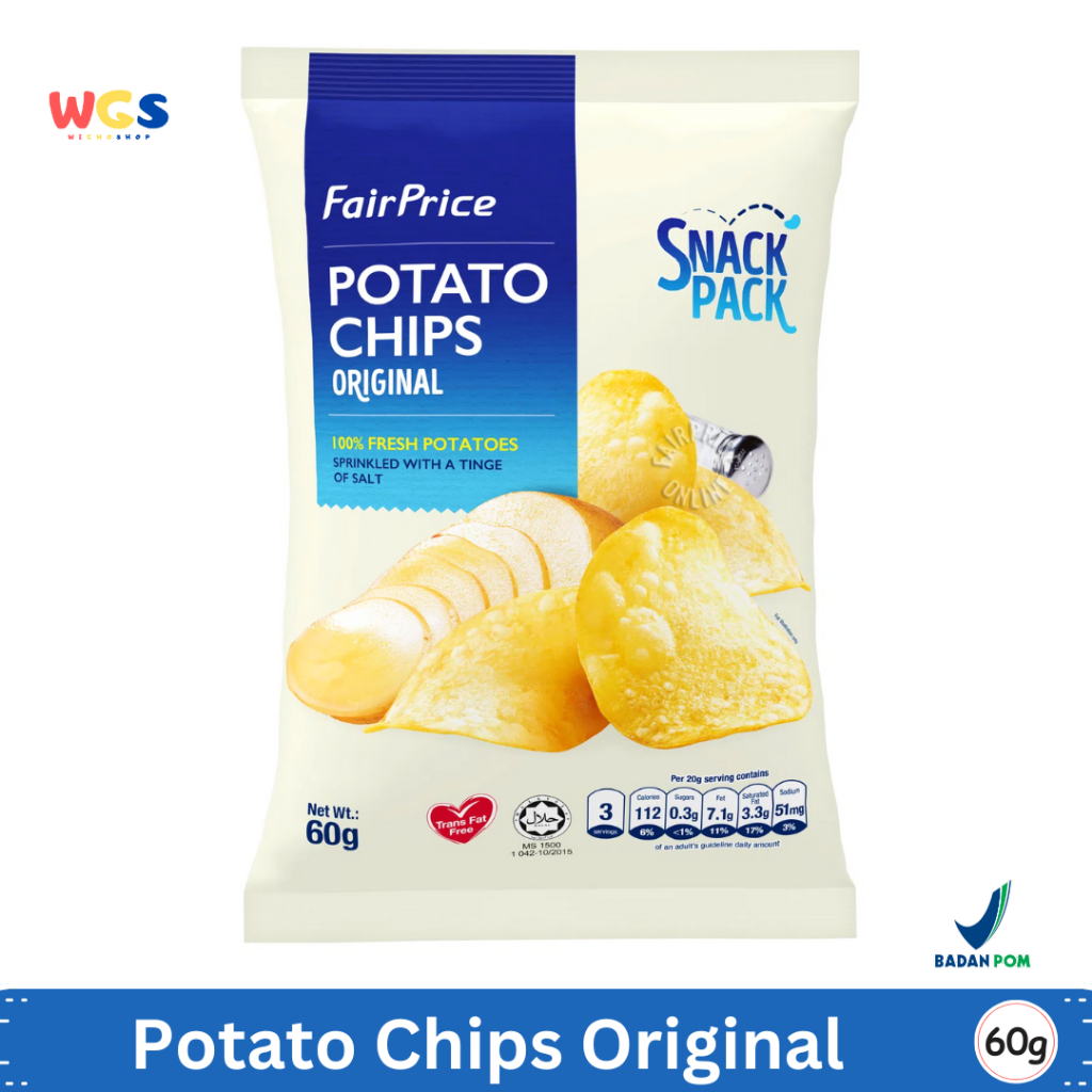 

FairPrice Potato Chips Original 60g – Keripik Kentang Renyah Rasa Asli
