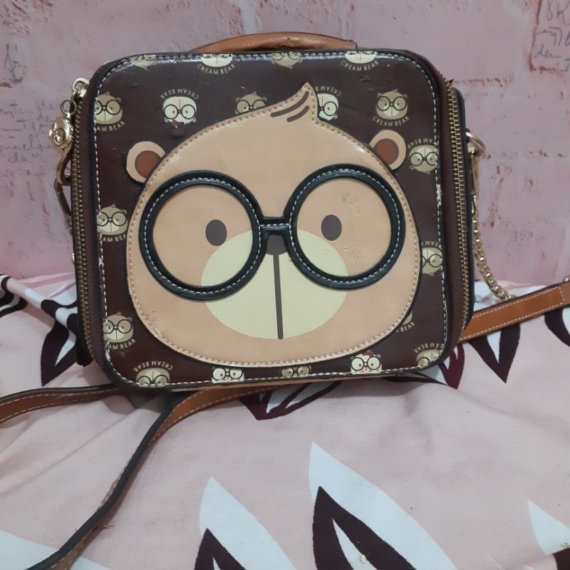 ayobelilagi - preloved tas cream bear cream bear original