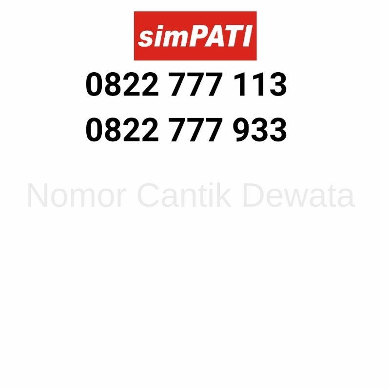 Nomor Cantik Telkomsel 10 Digit, Nomor Cantik Simpati 10 Digit, Nomer Cantik 10 Digit Seri 777 999