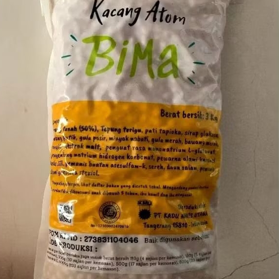 

[BAL]KACANG ATOM BIMA KEMSAN 3KG GRATIS ONGKIR