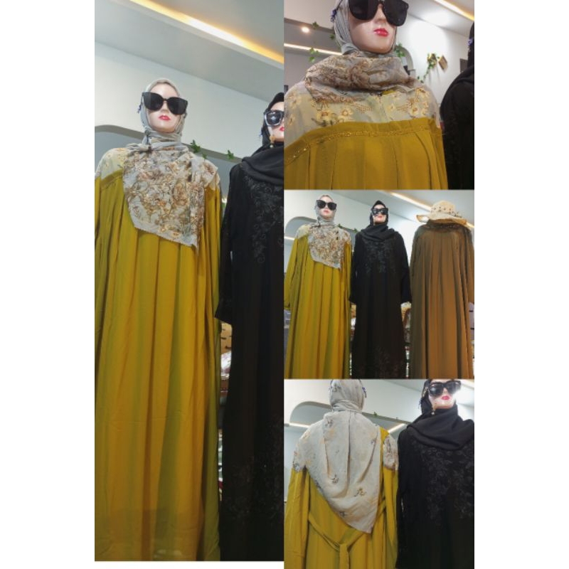 SET GAMIS HIJAB LEMON CERUTY LD 110-120