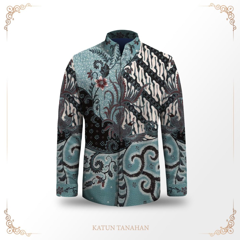 Batik pria kemeja lengan panjang bahan katun premium batik tulis pola baju pria lengan pendek mewah 