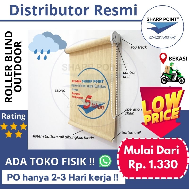 Roller Blind Outdoor, Roller Blind Sunscreen, Roller Blind Bening, Tirai Minimalis, Tirai Outdoor Sh