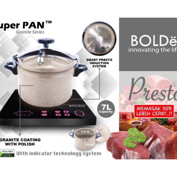 HJ6 Panci Presto 7 liter Orinal BOLDe Granite Series