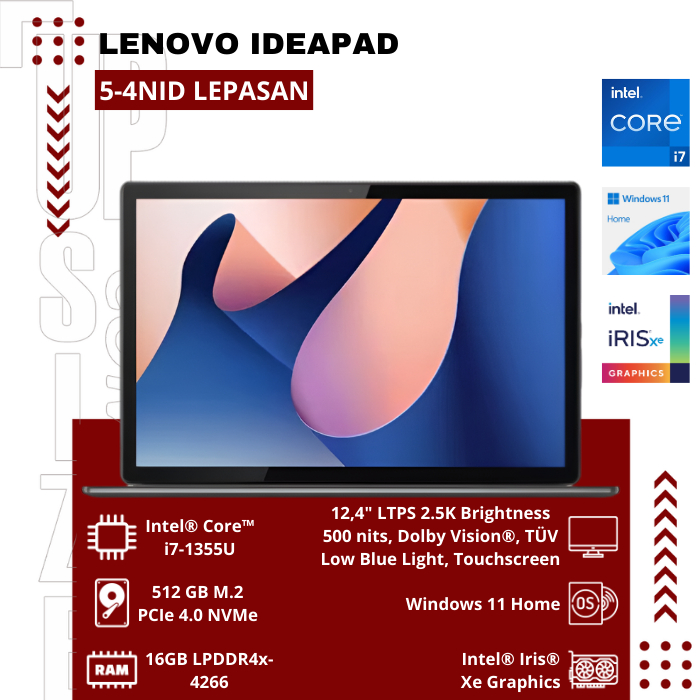 Lenovo IdeaPad DUET 5-4NID LEPASAN Intel® Core™ i7-1355U