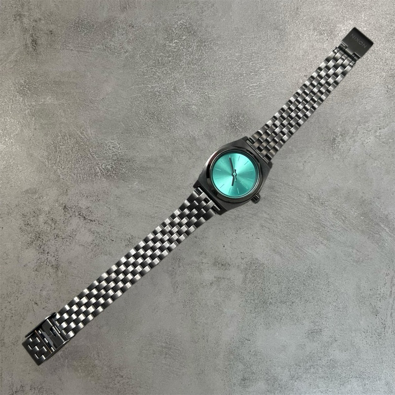 Jam Tangan NIXON Watch Time Teller Grey Gun Metal Ladies Wanita LIKE NEW