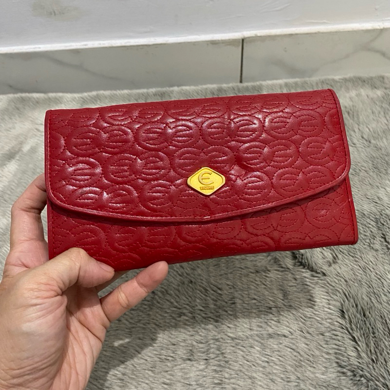 dompet panjang merah kulit dr esquire
