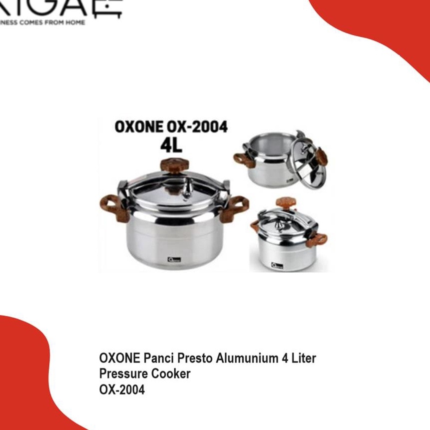 HJ6 Oxone OX24 Presto Panci Alumunium Pressure Cooker 4L Premium