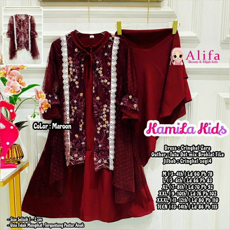 Kamila Kids Gamis Anak Perempuan Ori Alifa
