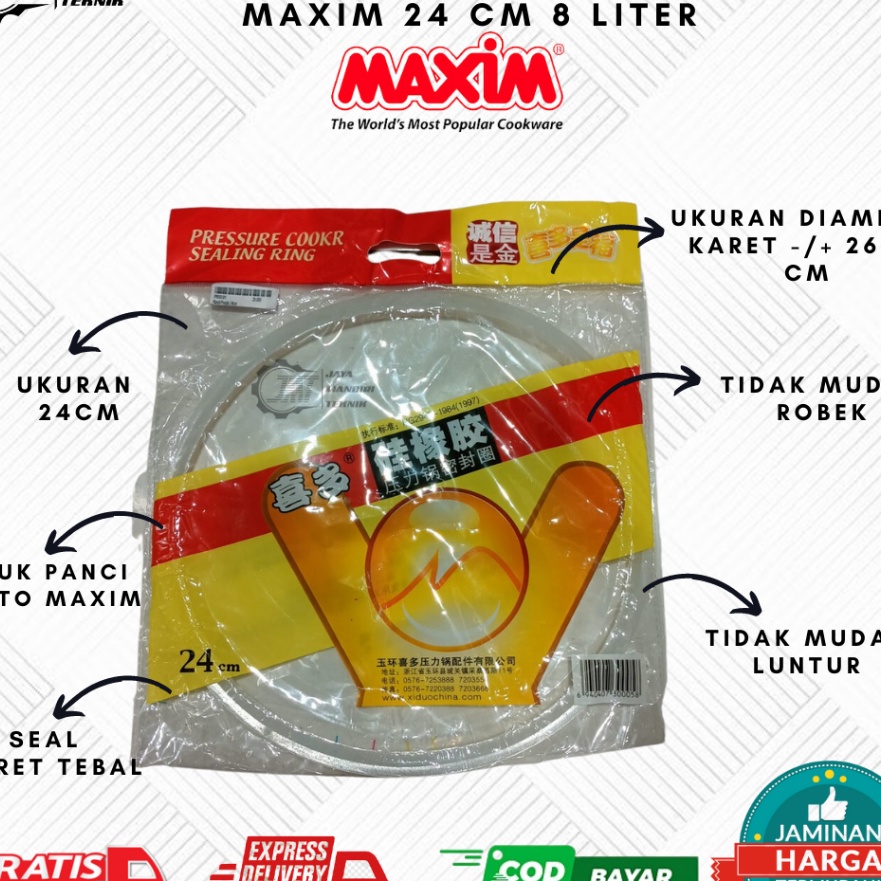 Extra SEAL KARET PANCI PRESTO MAXIM 24 CM  PRESSURE COOKER 8 Liter  Perlengkapan dapur