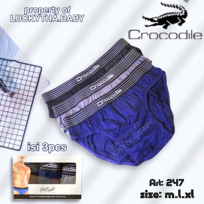 Terlaris  Celana Crocodile 521-247 / celana dalam pria crocodile karet boxer / cd Crocodile 247