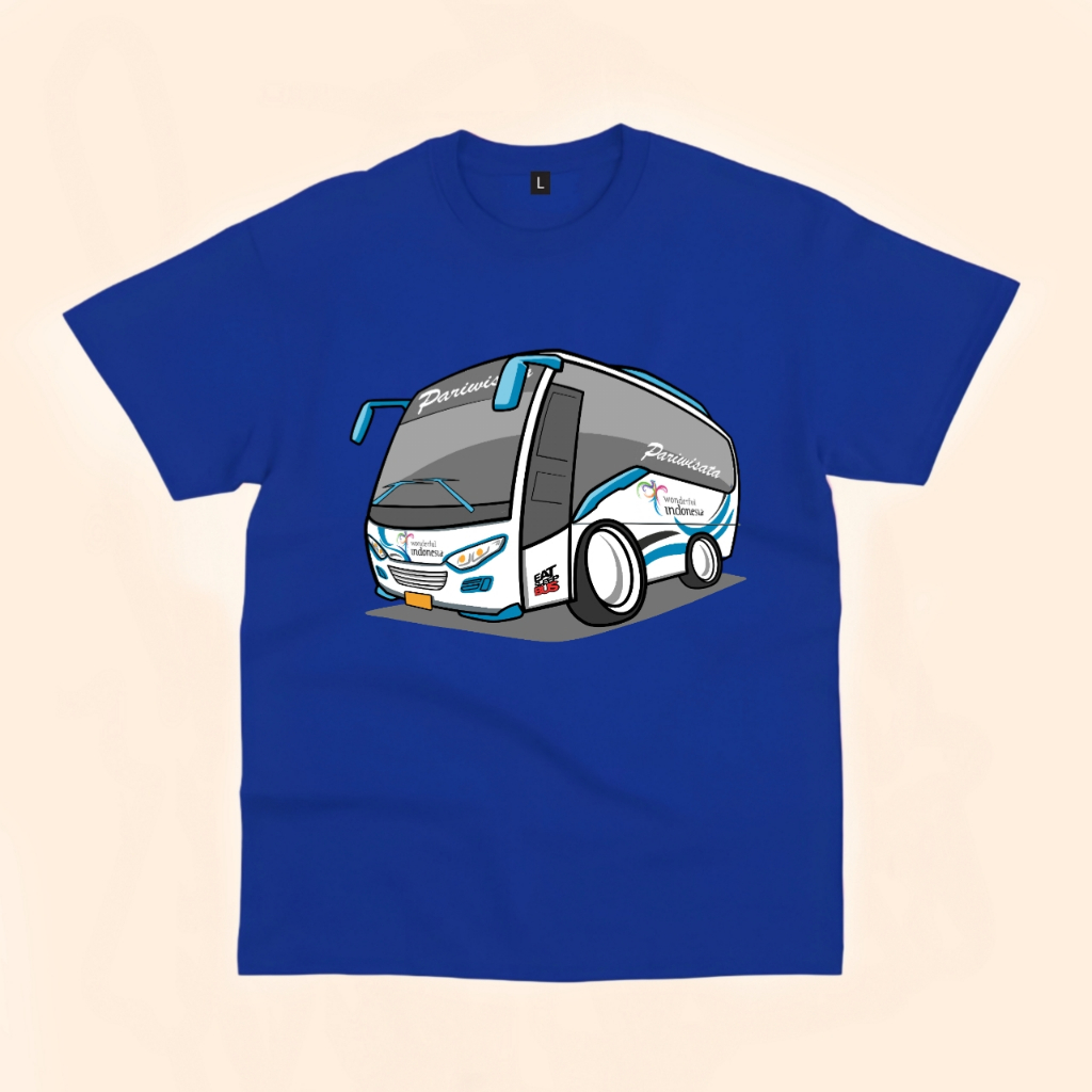 Baju kaos anak mobil bus pariwisata free custom nama