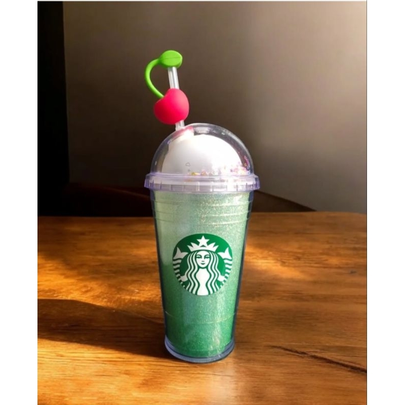 Starbucks tumbler plastik dengan sedotan dari Korea