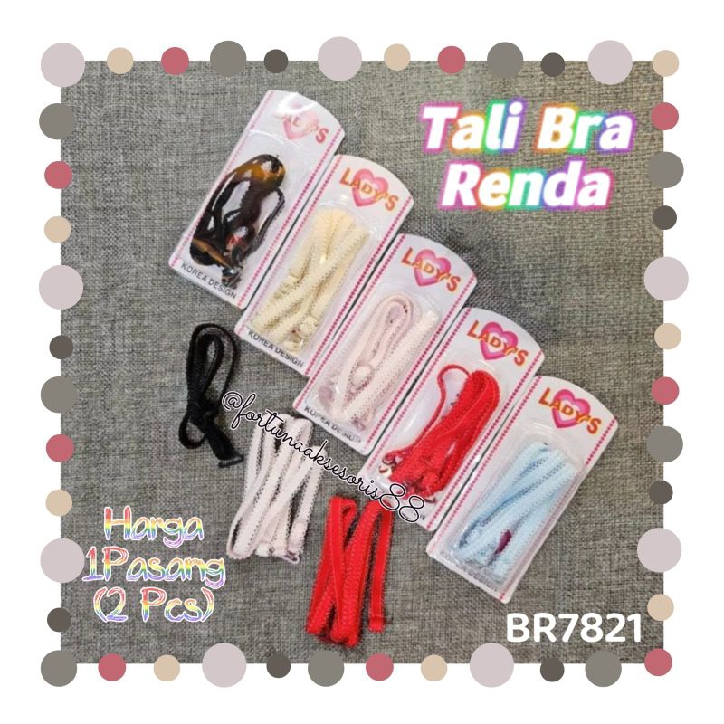 TALI BRA RENDA WARNA WARNI MODEL KOREA 5MM / TALI BH RENDA ELASTIS / LACE BRA STRAP / BR782120