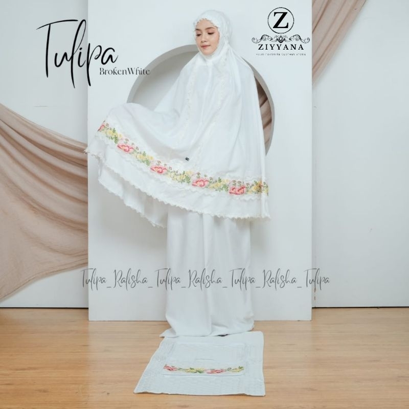 mukena jumbo wanita dewasa bordir - tulipa mukena katun bordir jasmine premium | mukena lebaran puti