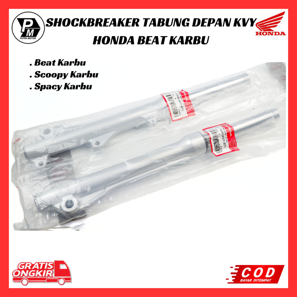 Shock Depan Beat Karbu - Shockbreaker Tabung Depan Honda Beat Karbu - Scoopy Karbu - Spacy Karbu KVY