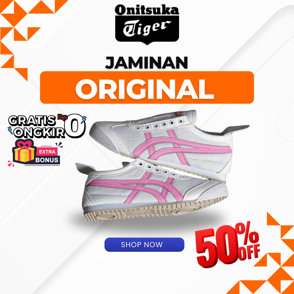 ONITSUKA TIGER MEXICO 66 SLIP ON CANVAS CREAM PINK