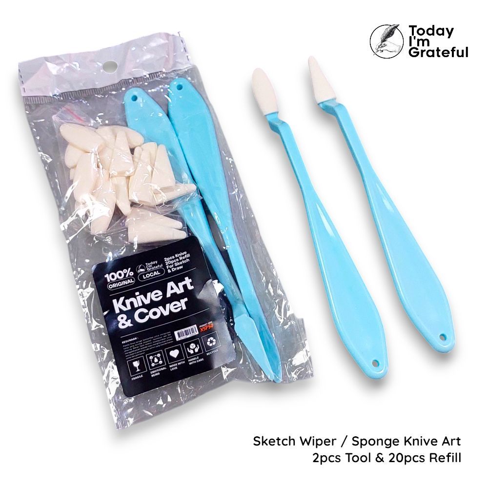 

Knive Art / Spon Palette Set 22pcs Grateful Sketch Brush