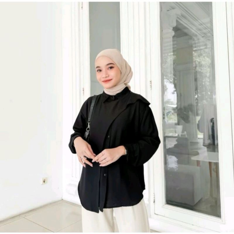 Kemeja Wanita Hawa Linen Oversize 0Hawa Shirt - Kemeja Linen Oversize - Atasan Wanita Hijab Terbaru