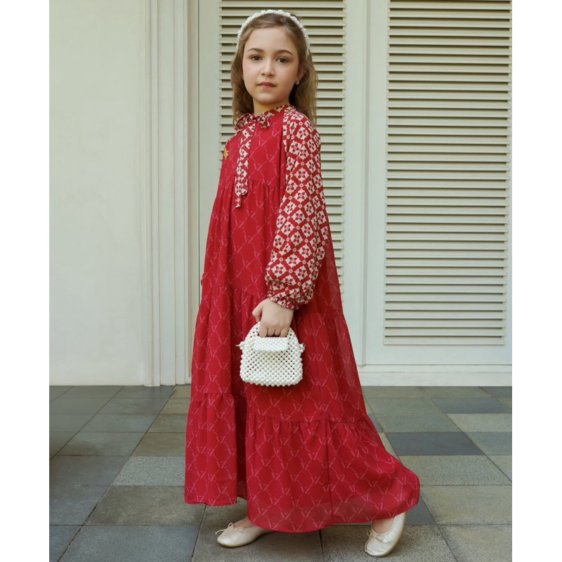 VZ MONOGRAM LINEAGE LITTLE DRESS FOR KIDS RAYA COLLECTION