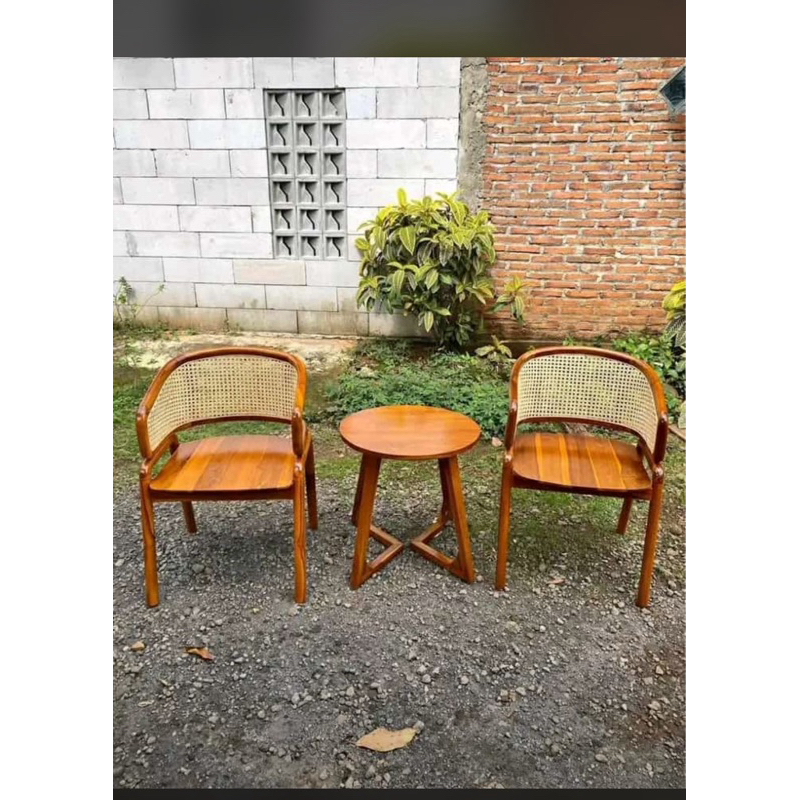 set kursi teras kayu jati kursi teras jati kombinasi rotan alami kursi teras model cleopatra kayu ja