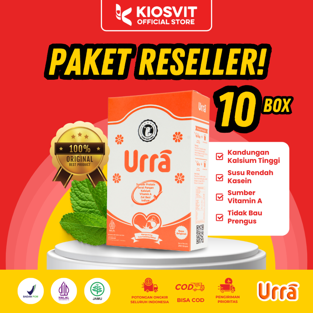

Urra - Susu Kambing Saanen Untuk Pertumbuhan dan Terapi 200gr - 10 Box