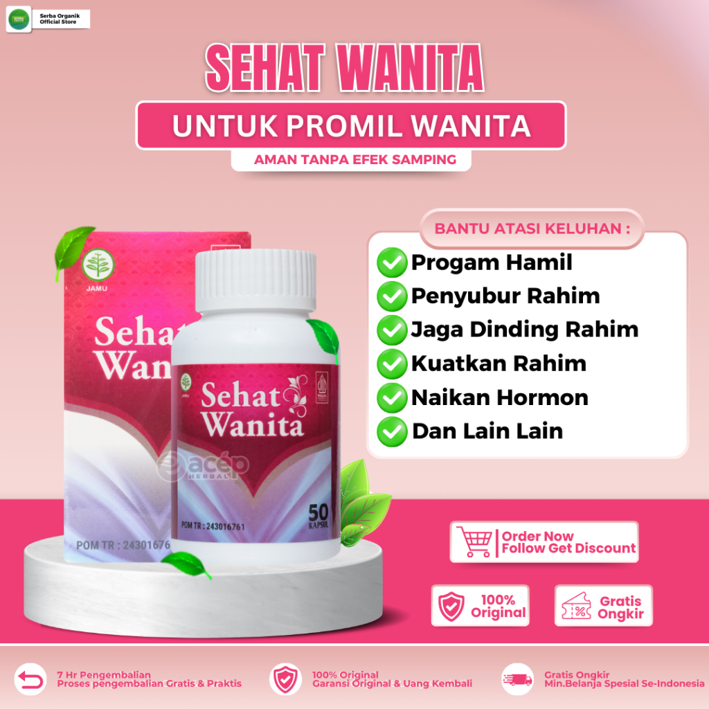 Sehat Wanita Obat Herbal Promil Penyubur Rahim Jaga Dinding Rahim Kuatkan Rahim Naikan Hormon