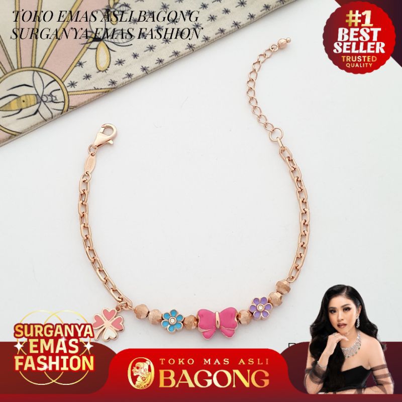 GELANG FASHION BRACELET RUMBAI PITA 17K/750 - ASLI BAGONG GOLD BAGONG EMAS
