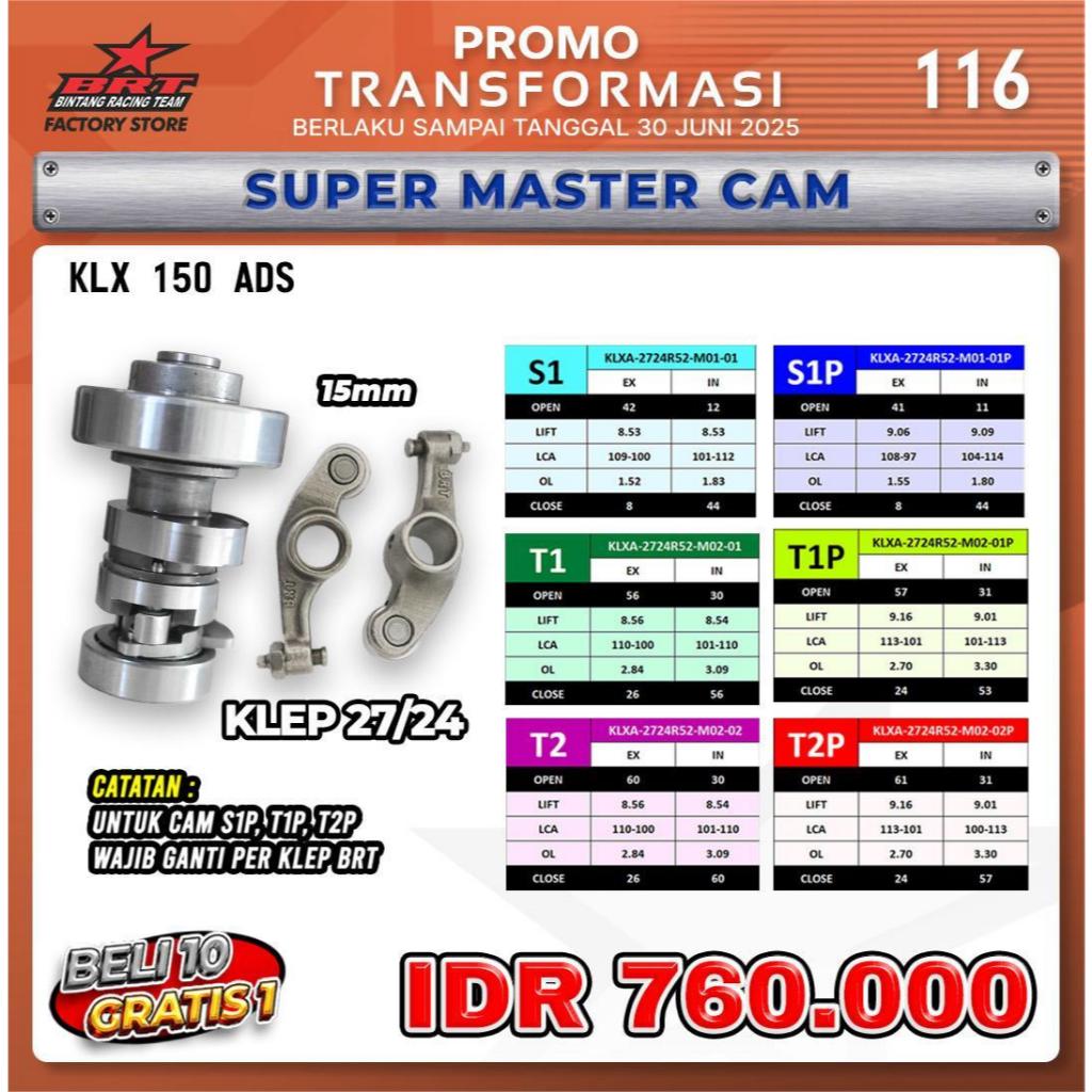 Super Master Cam BRT Noken AS ADS KLX 150 BRT