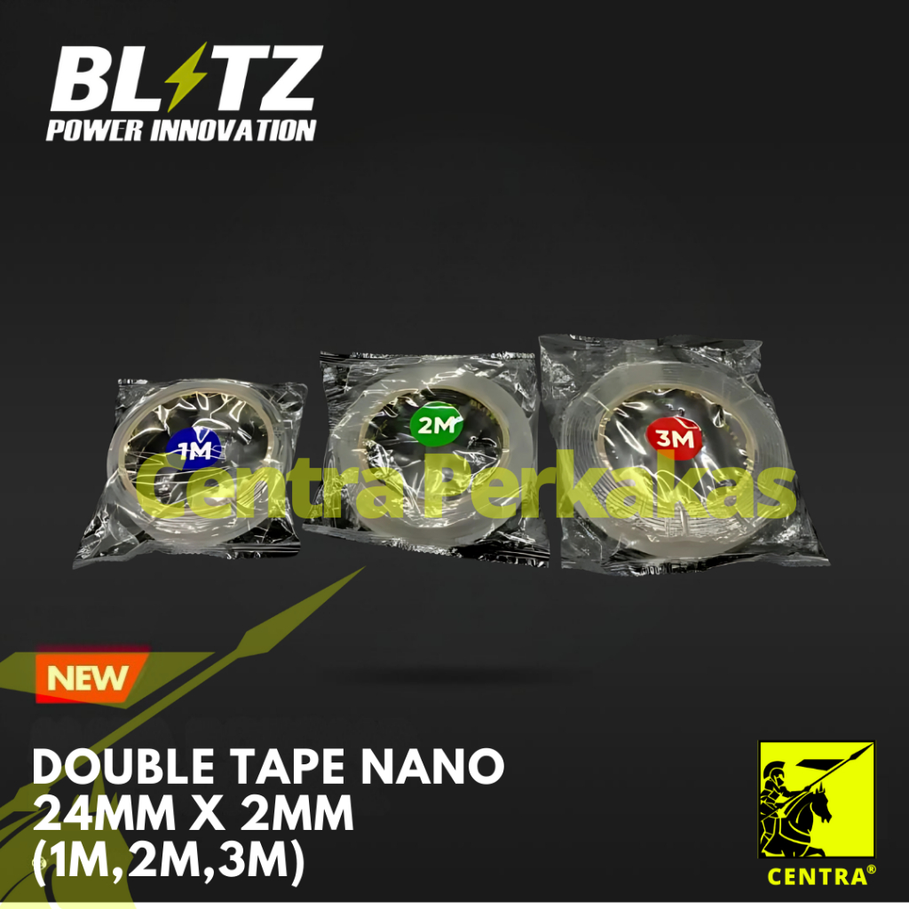 

BLITZ Double Tape Nano 24mmx2mm (1") -Double Tape Bening