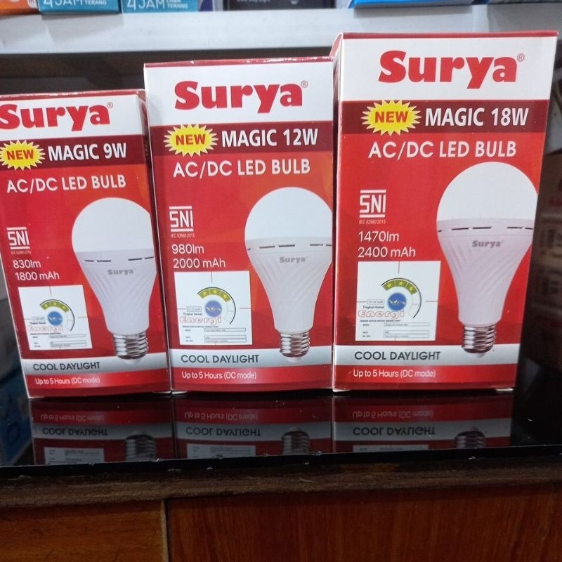 lampu led emergency cas darurat 9w 12w 18w watt surya hannoch murah meriah otomatis nyala charge acd