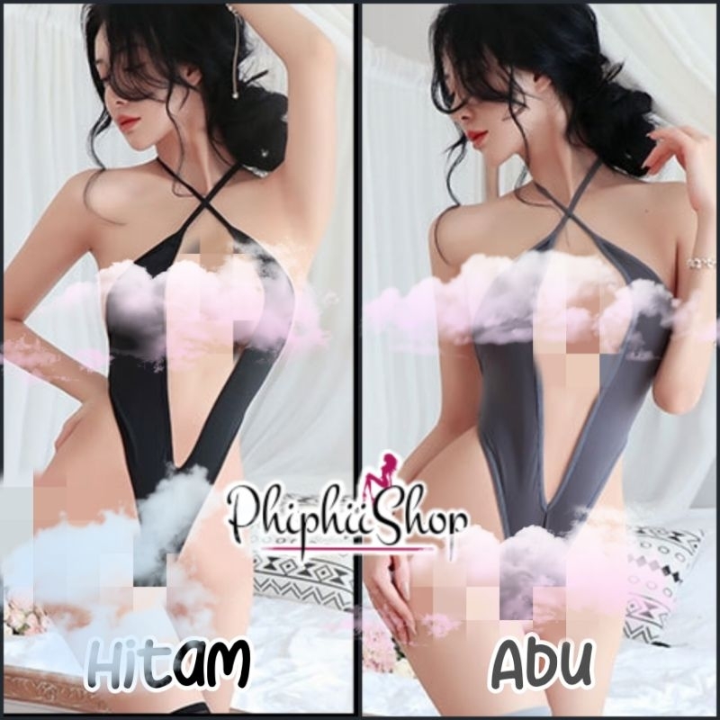 Lingerie Seksi Leotard Teddy Fit XL Model V Shape Bikini Bodysuit