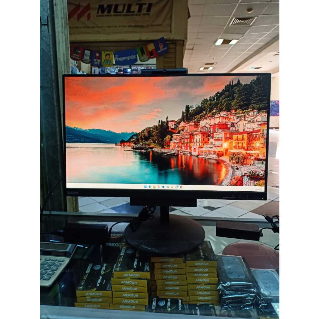 Monitor Bekas IPS 24 Inch Lenovo Thinkcentre TIO24 Gen 3 Full HD Support Mini PC - No Paking Kayu
