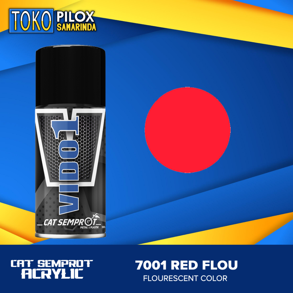 Pilok Pylox Cat Semprot Vido1 Flourescent Stabilo Merah Red 7001