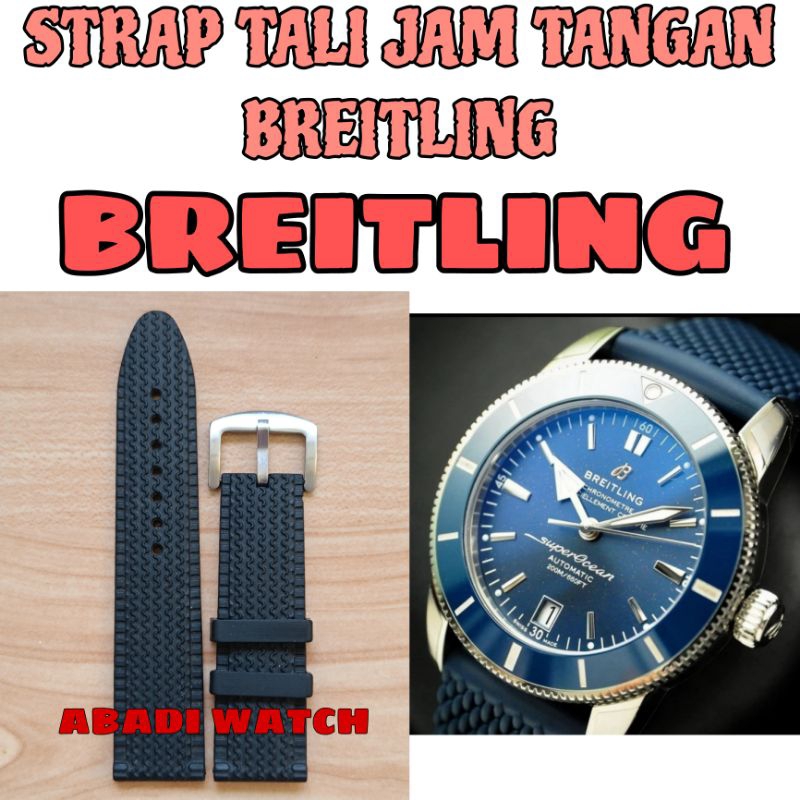 STRAP TALI JAM TANGAN RUBBER BREITLING UK. 24MM
