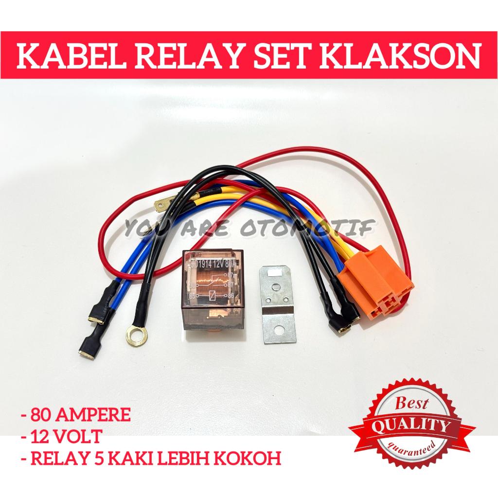 UR KABEL SET RELAY KLASKON 12V 80A KABEL RELAY 5 KAKI UNTUK MOTOR DAN MOBIL UNIVERSAL ORIGINAL
