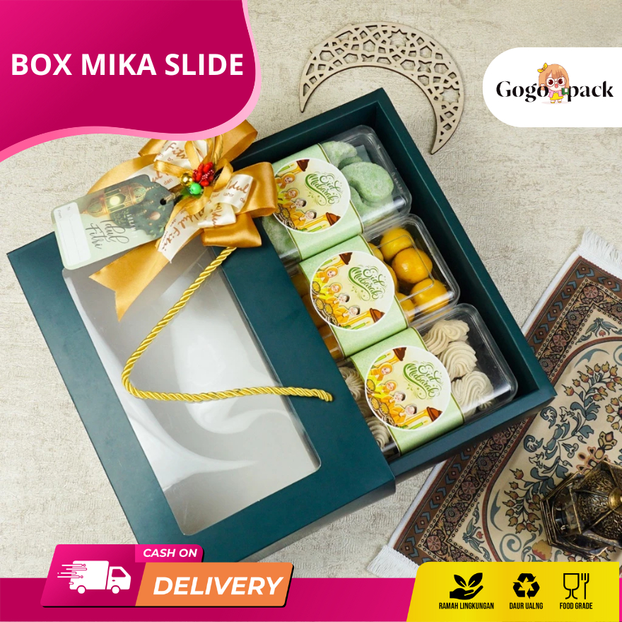 

Box Mika Handle / Kotak Kue / Tas Kue Jinjing / Gift,Hampers, Hijab, Packaging, Kemasan | HH01
