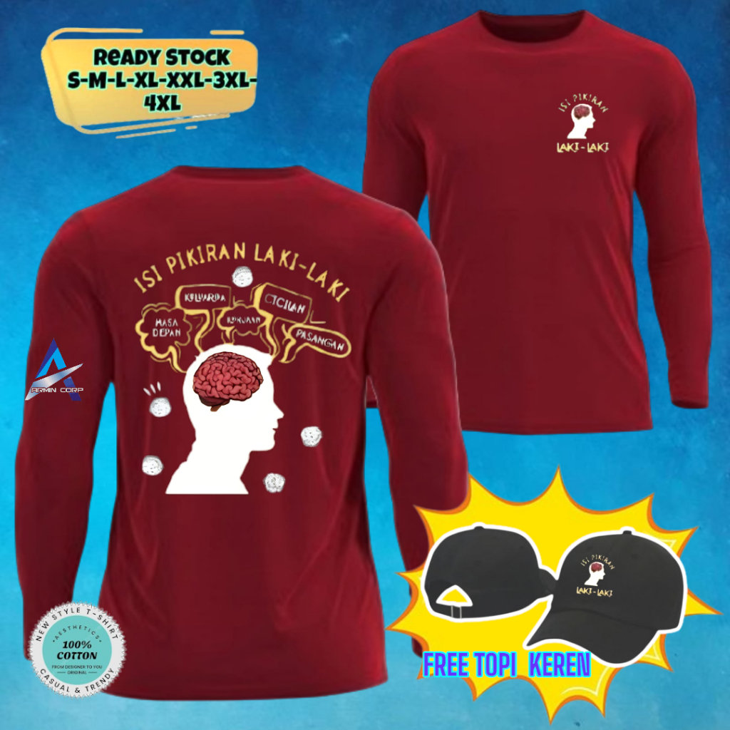 KAOS PRIA ISI PIKIRAN LAKI LAKI KELUARGA,MASA DEPAN,PASANGAN,READY LENGAN PENDEK BAHAN KATUN COMBAD 