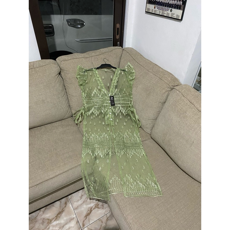 Outer Brukat Kupu-Kupu Busui Tunik Kekinian Pendek Kondangan Jumbo Cardigan Long Vest Premium Rompi 